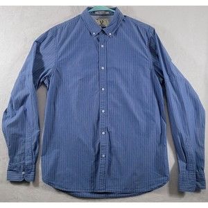 SCOTCH & SODA Large Men's Long Sleeve Button Down Shirt With Locker Loops Stripe